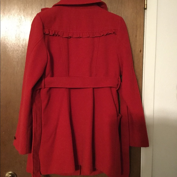 Red Ruffle Peacoat - Picture 5 of 5